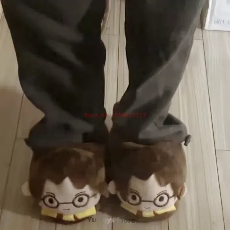 Cute Harries Potters Winter Plush Warm Thickened Cotton Slippers Potter Couple Indoor Breathability
