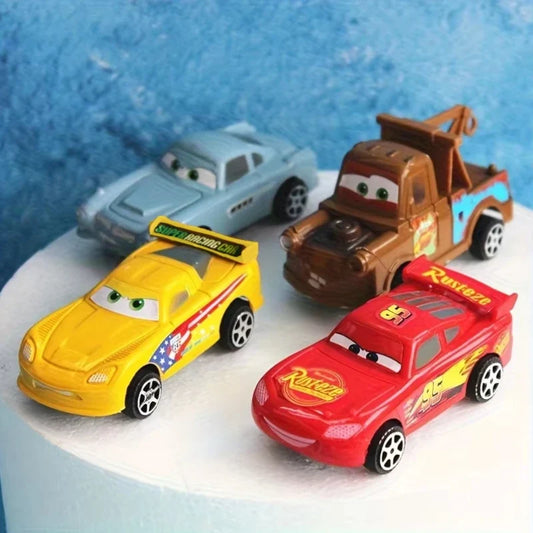 4pcs Disney Lightning Mcqueen Simulation Car Model Toys