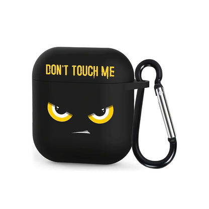 "Don't Touch My Pods" AirPods Case – Silicone Cover with Carabiner