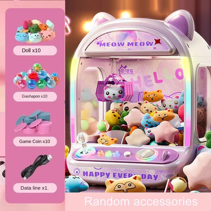 Diy Automatic Doll Machine Kids Coin Operated Play Game Mini Claw Catch Toys Crane Machines Music