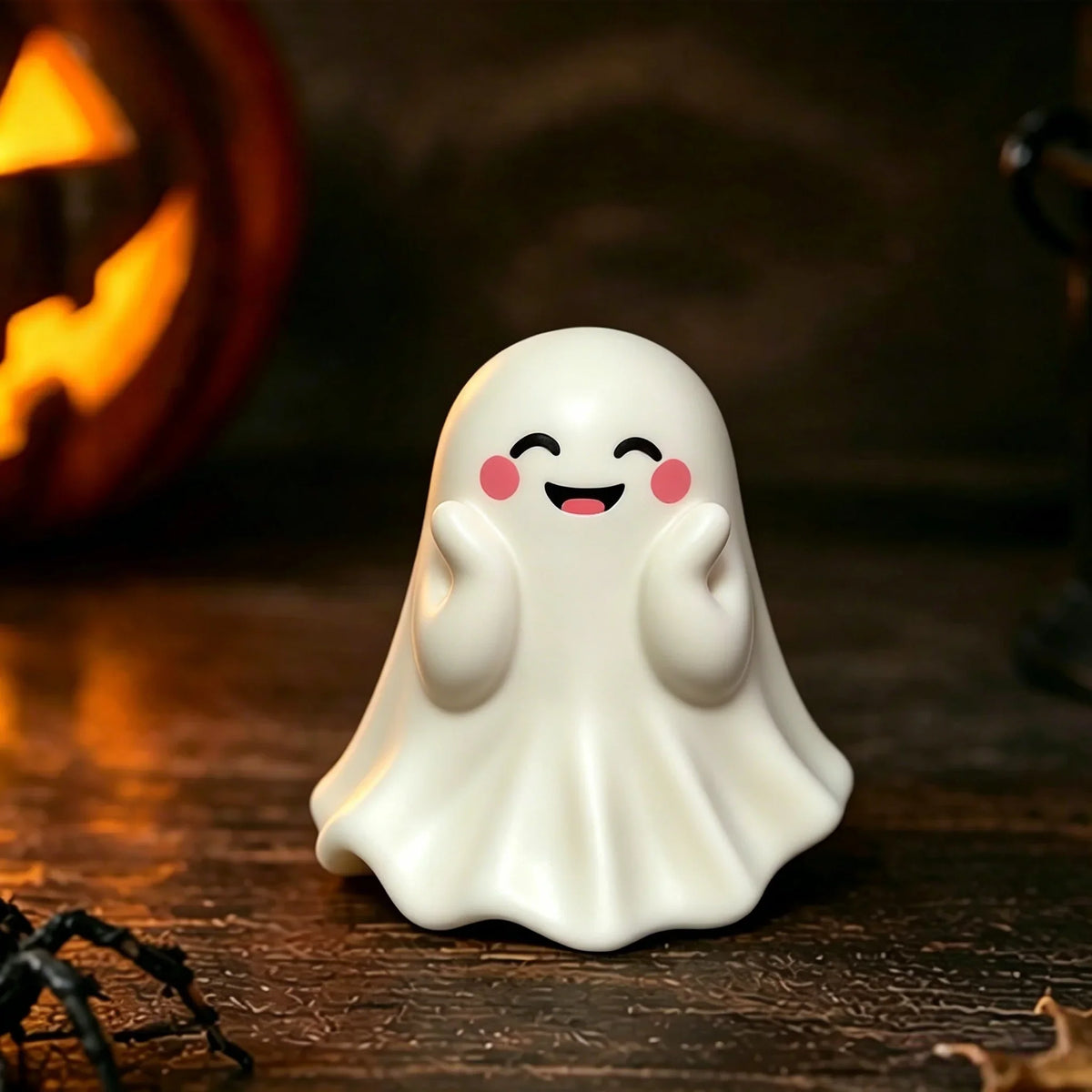 Cute Middle Finger Ghost Halloween Decor Figure