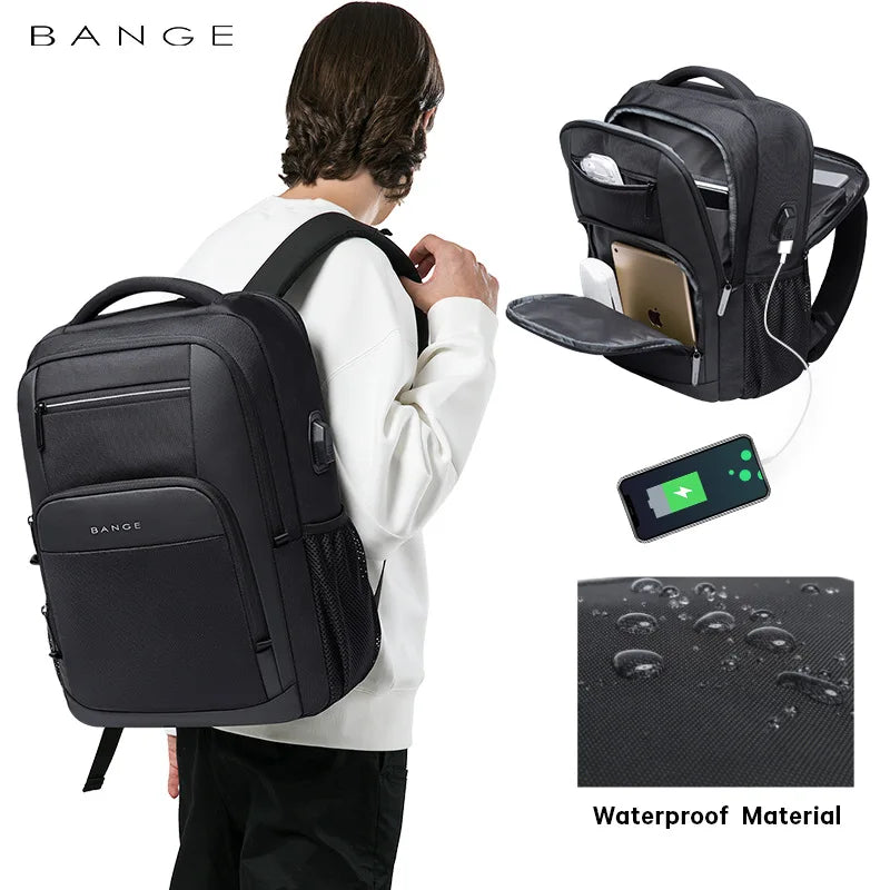 Laptop Backpack with USB Charging Port – Men's Business Travel Bag