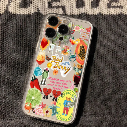 Bad Bunny Art Stickers iPhone Case
