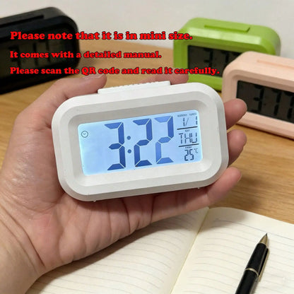 Digital Alarm Clock – Mini Smart Bedside Clock with Glow Display
