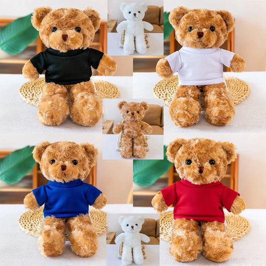 Dressed Teddy Bear Plush Toy 7.9in – Cute Soft Stuffed Animal Gift in 6 Styles