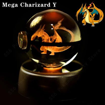 Pokémon 3D Crystal Ball Night Light with Mewtwo & Pikachu