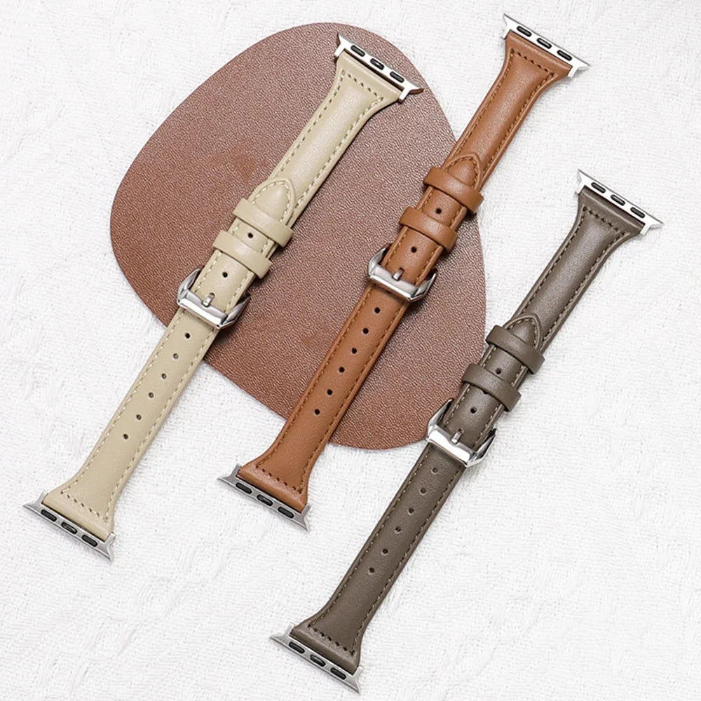 Slim Leather Band for Apple Watch, 40–49mm, Women’s Style