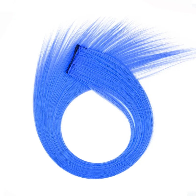 22-Inch Clip-In Synthetic Hair Extensions – Rainbow Colors