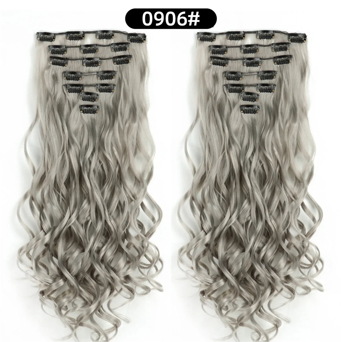 22 Inch Curly Wavy Clip In Hair Extensions 7PCS