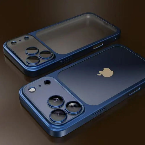 Luxury Plating Matte Hard PC Case with Camera Lens Protector for iPhone