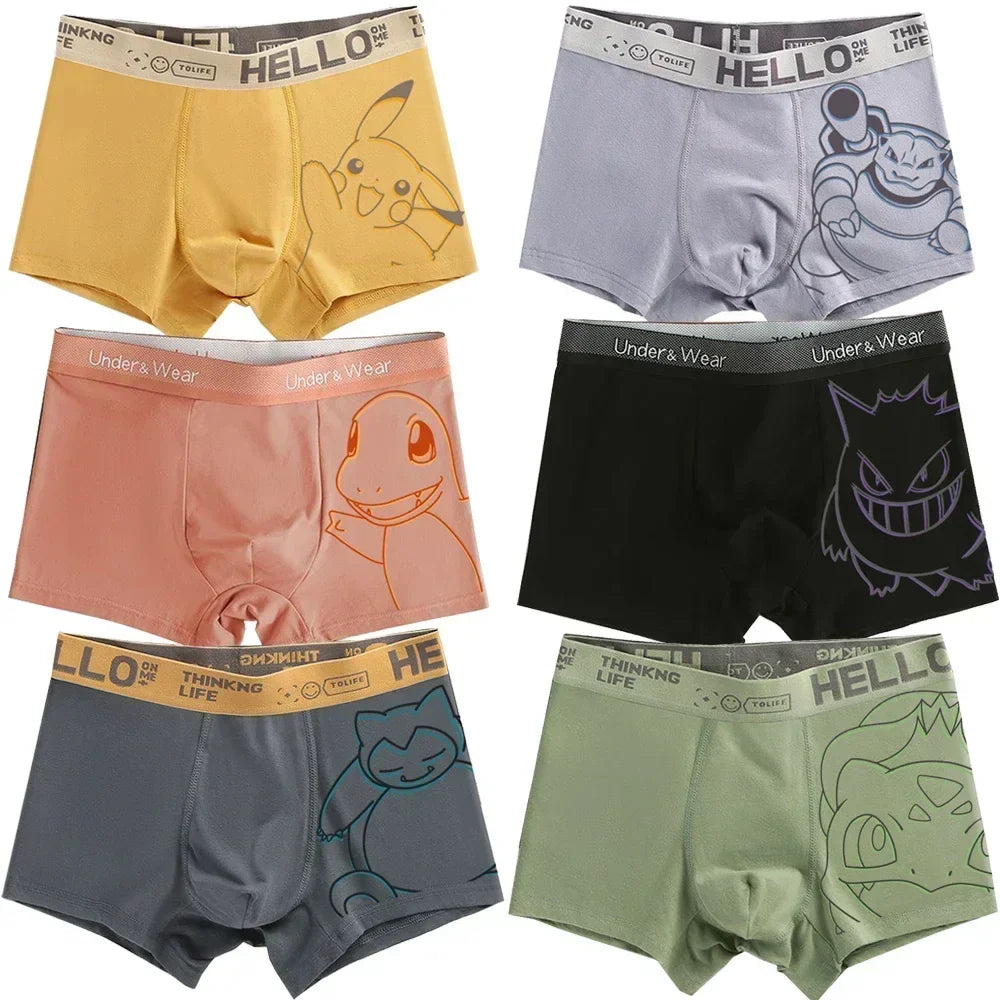 Pokémon Boxer Briefs for Men – Anime Character Underwear