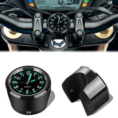 Motorcycle Handlebar Clock – Luminous Quartz, Fits 22-25mm
