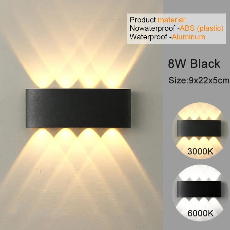 LED Wall Sconce Up Down Light – Modern Indoor Outdoor Wall Lamp