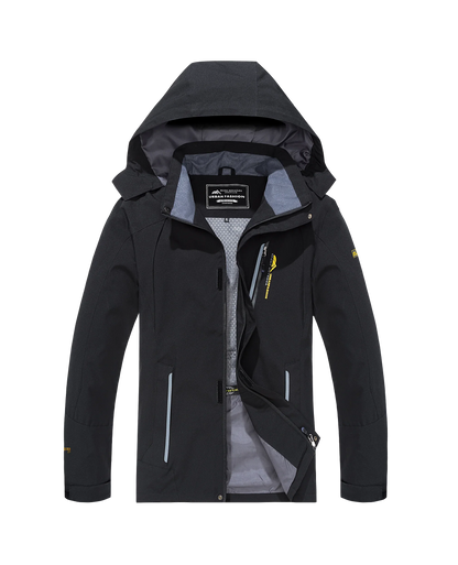 Men's Waterproof Hiking Jacket – Windproof Hooded Windbreaker Plus Size