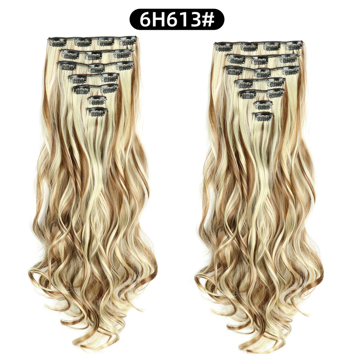 22 Inch Curly Wavy Clip In Hair Extensions 7PCS