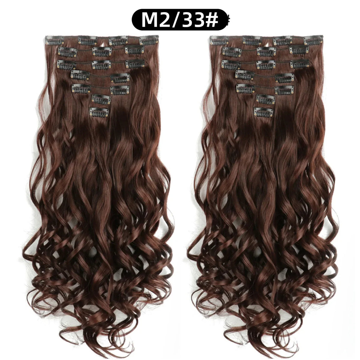 22 Inch Curly Wavy Clip In Hair Extensions 7PCS
