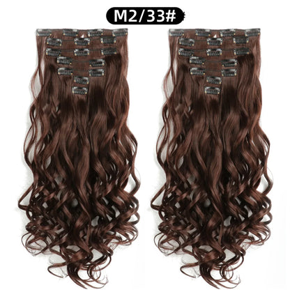 22 Inch Curly Wavy Clip In Hair Extensions 7PCS