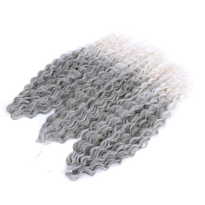 24 Inch Water Wave Crochet Braiding Hair – Synthetic Twist Curly Ombre Extensions