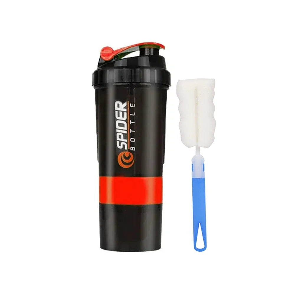 3 Layer Protein Shaker Bottle with Storage Compartments