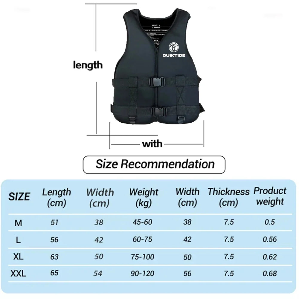 Neoprene Life Jacket for Adults and Kids Water Sports