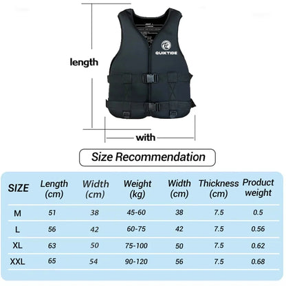 Neoprene Life Jacket for Adults and Kids Water Sports