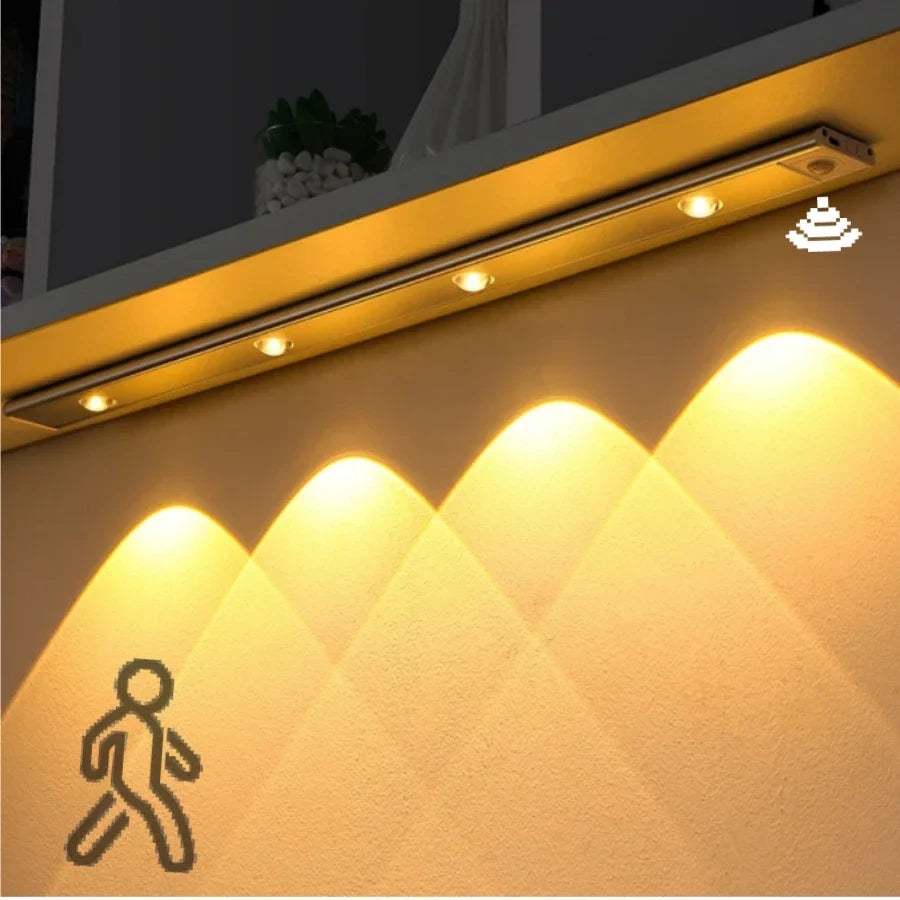 Motion Sensor LED Cabinet Light – Wireless USB Rechargeable Under Cabinet Lighting