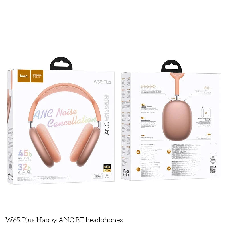 W65 Plus ANC Wireless Over Ear Headphones