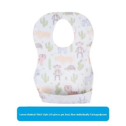 Disposable Baby Bibs Waterproof No-Wash Feeding Bibs for Toddlers