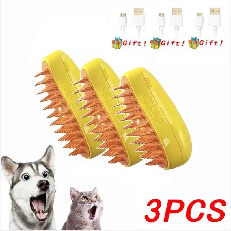 Electric Dog Steamer Brush Grooming 3 1 Steam Pet Remove Tangles Loose Hair Massage Steamy Cat