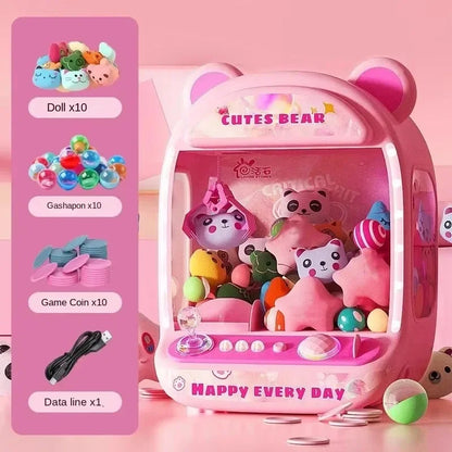 Diy Automatic Doll Machine Kids Coin Operated Play Game Mini Claw Catch Toys Crane Machines Music
