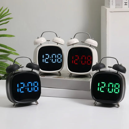 Double Bell Digital Alarm Clock – Voice Control, Super Loud, Night Mode