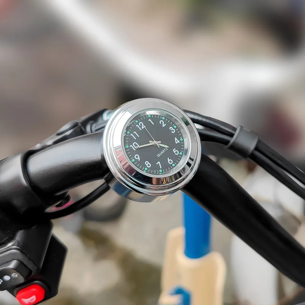 Motorcycle Handlebar Clock – Luminous Quartz, Fits 22-25mm