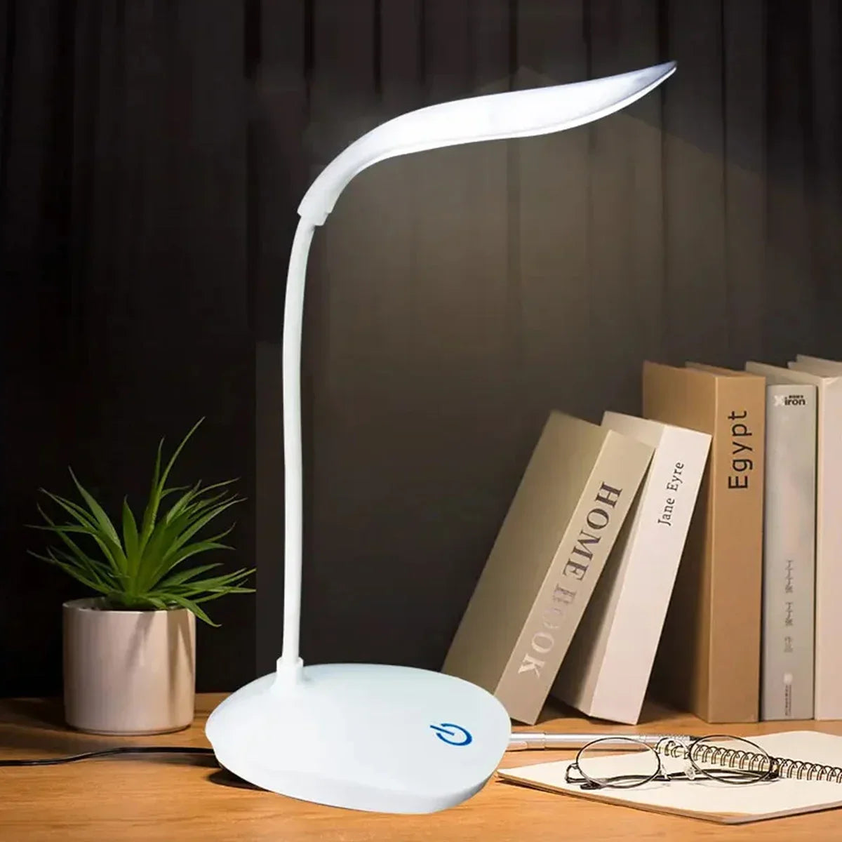 LED Desk Lamp Gooseneck Touch Dimming – USB Rechargeable