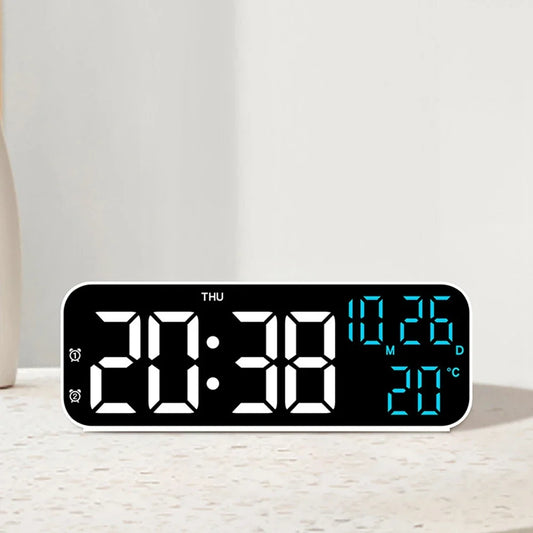 Digital Alarm Clock with LED Display, Temperature & Date