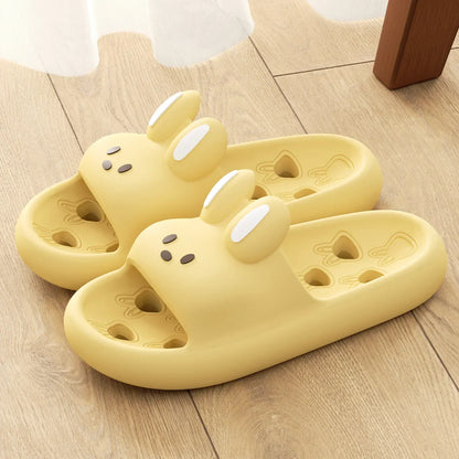 Cute Cartoon EVA Bathroom Slippers Thick Sole Non Slip Quick Dry Slides