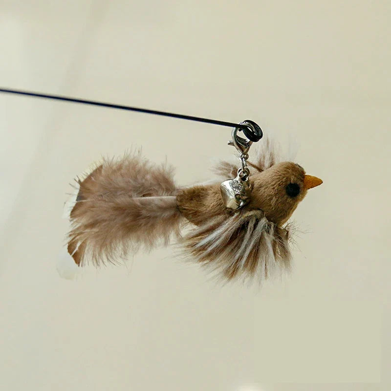 Funny Bird Feather Cat Wand Bell Accessories Interactive Toys Cats Kitten Hunting Teaser Exercise
