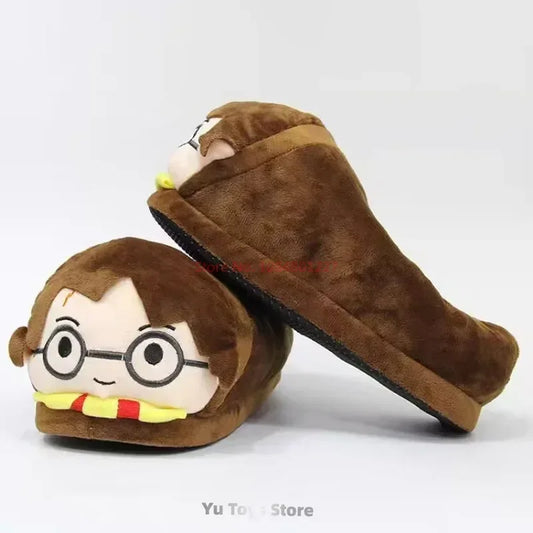 Cute Harries Potters Winter Plush Warm Thickened Cotton Slippers Potter Couple Indoor Breathability