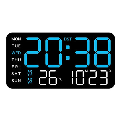 LED Digital Alarm Clock – Temp Display, Remote, Wall or Desk