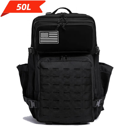 25L or 50L MOLLE Tactical Hiking Backpack with 2 Bottle Holders