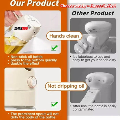 2-in-1 Oil Sprayer & Pourer Bottle – Glass Dispenser for Kitchen & BBQ