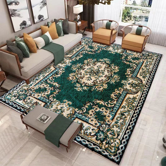 Floral Medallion Area Rug – Non-Slip Washable Bohemian Carpet