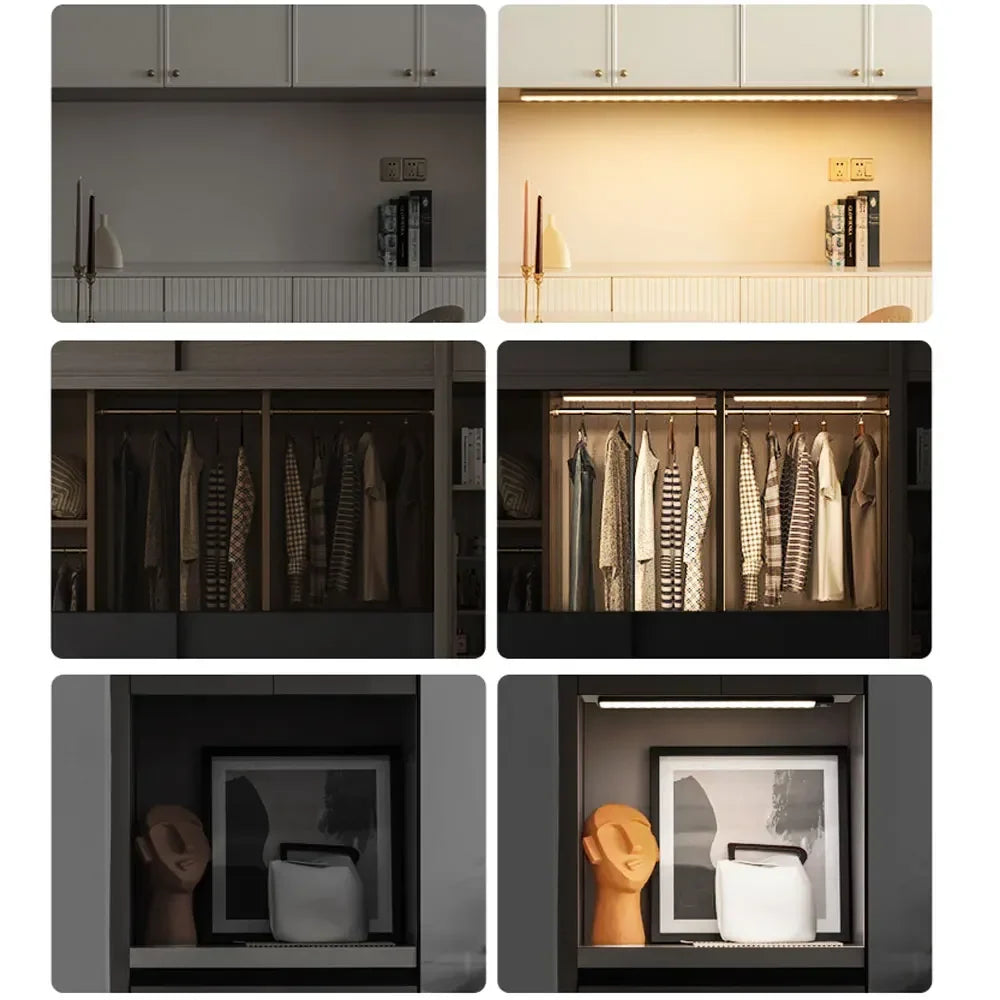 Motion Sensor LED Night Light – USB-C Rechargeable, 3 Color Modes, Stepless Dimming