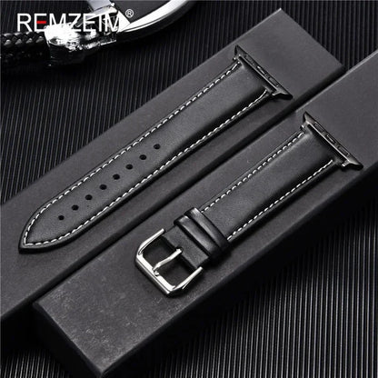 Men’s PU Leather Business Strap for Apple Watch, 38–49mm