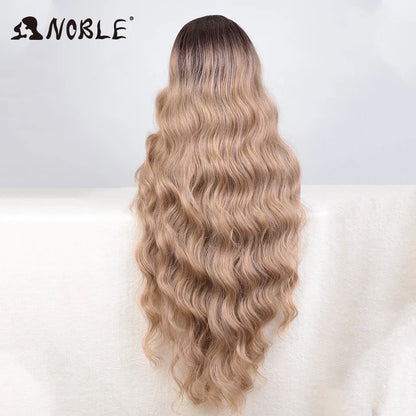 Lace Part Synthetic Wig – 36" Long Wavy Body Wave, 150% Density, Multi-Color