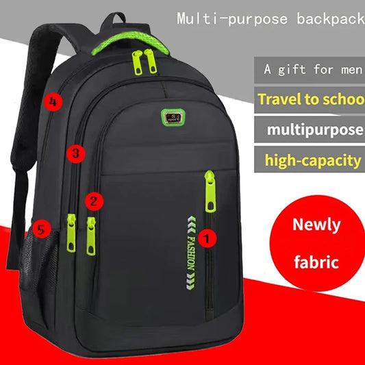Neutral Multi-Pocket Backpack for Students & Business Use