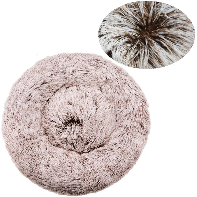 40-90cm 6 Sizes Round Pet Bed Large Dog Super Soft Cat Plush House Medium Winter Warm Sleeping