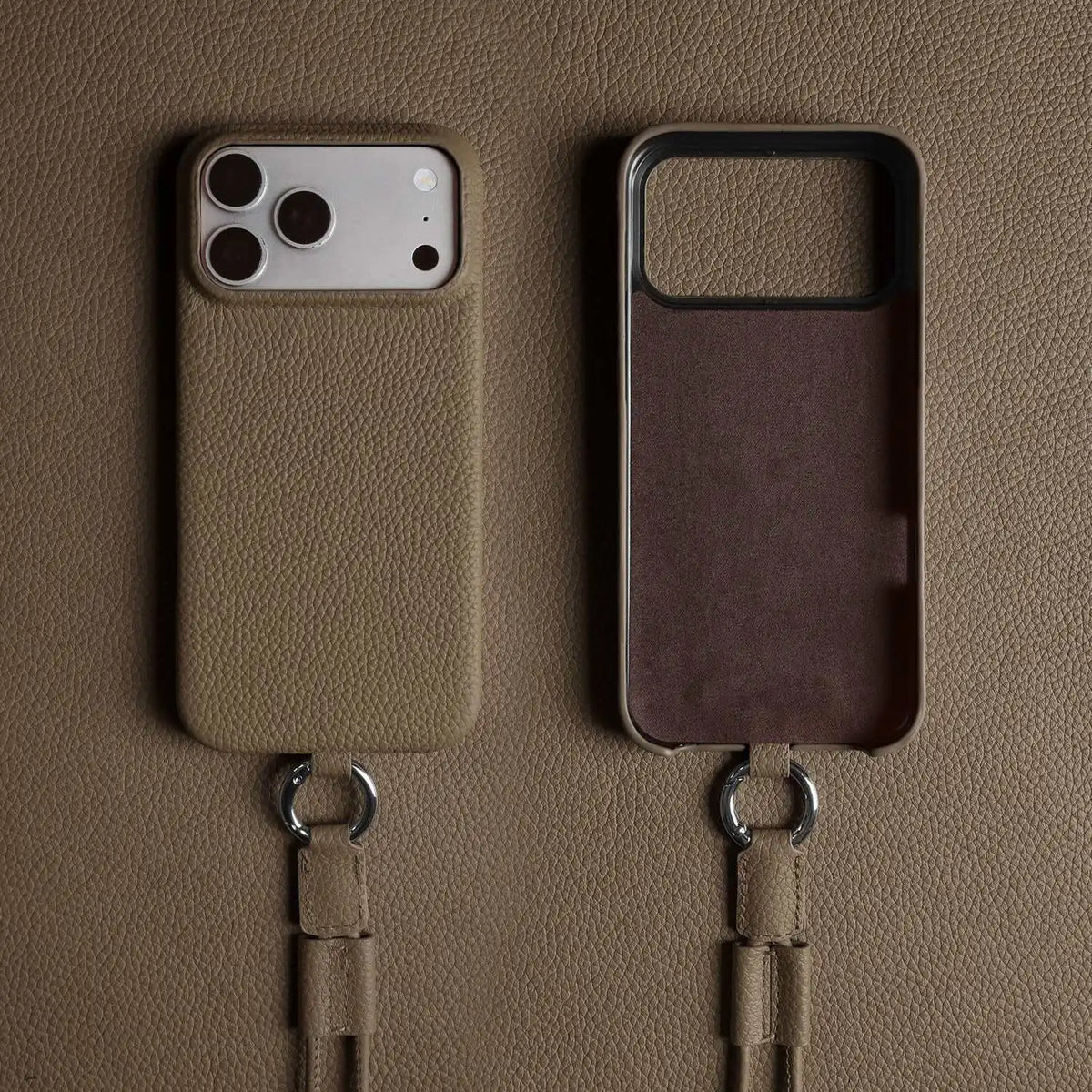 With Lanyard Genuine Leather iPhone Case