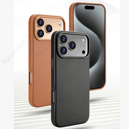 Magnetic Leather Case for iPhone 17 Pro Max 16 15 14 13 12 Plus with MagSafe