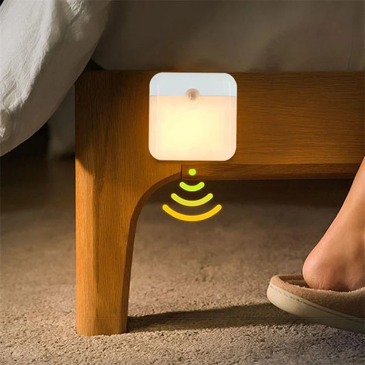 Motion Sensor LED Light – USB Type-C Rechargeable Square Lamp