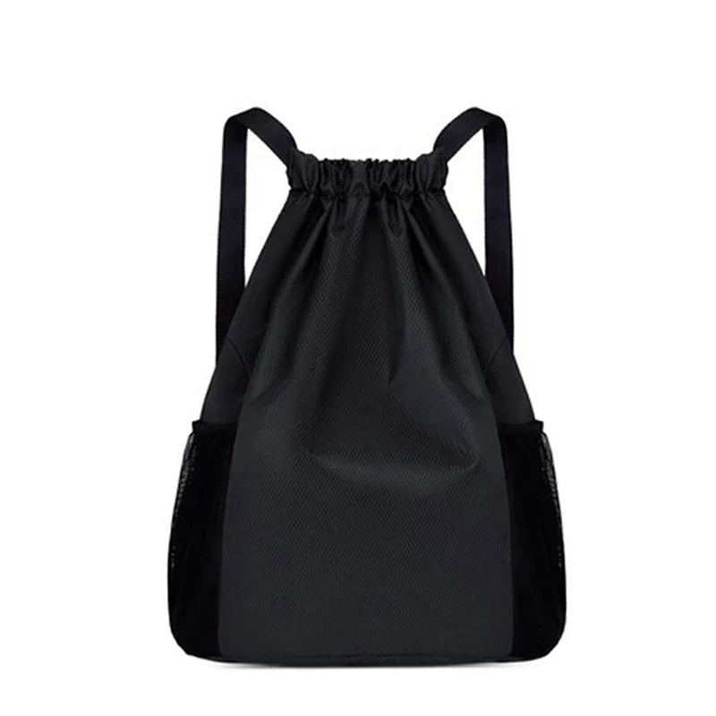 Drawstring Backpack with Side Pockets – Unisex Sports & Casual Bag